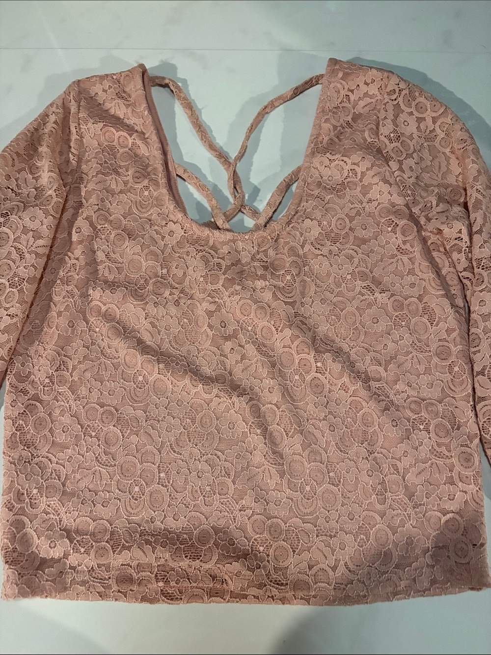 Forever 21 Blush Pink Lace-Trim Tank